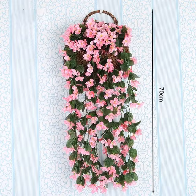 Kidkid Pink Decorative Artificial Hanging Violet Floral Arrangement