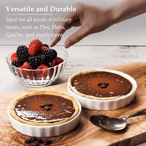 WM Bartleet & Sons Porcelain Round Flan Dish Set of 2, White, Diameter: 11 cm – 5