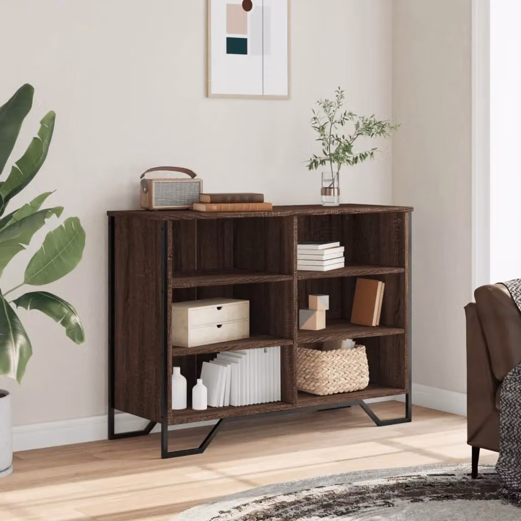 Berkfield Home Modern Sideboard in Brown Oak, W/D/H: 101 x 35.5 x 74.5 cm – 3