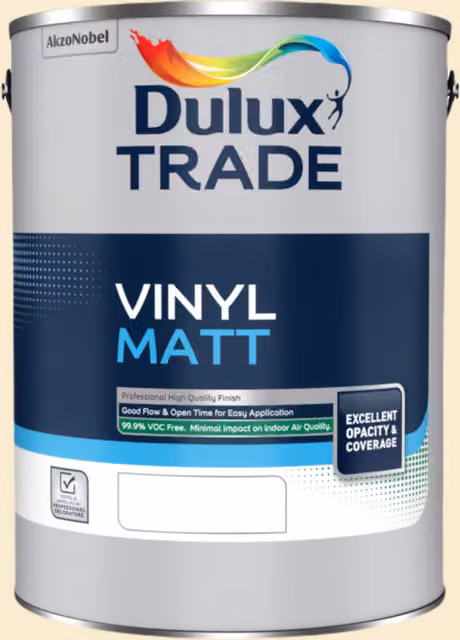 Dulux Trade Vinyl Matt Dispersion Paint in Daffodil White, 5l – 2