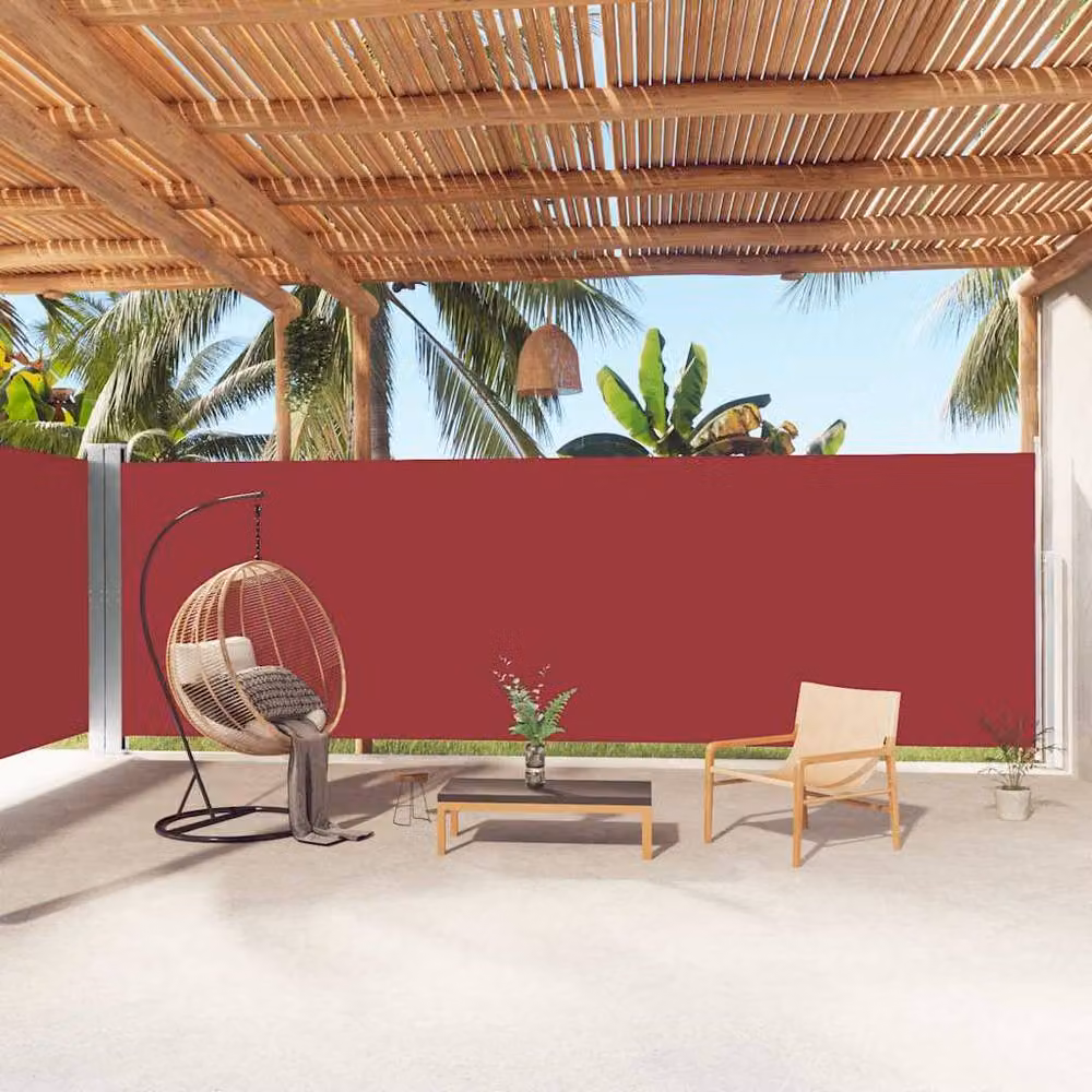 Berkfield Home Retractable Motorised Side Awning in Red, W/D/H: 1000 x 200 x 200 cm – 2