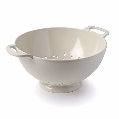 Zeal Melamine Colander with Handles and Feet, Beige, Diameter: 24 cm