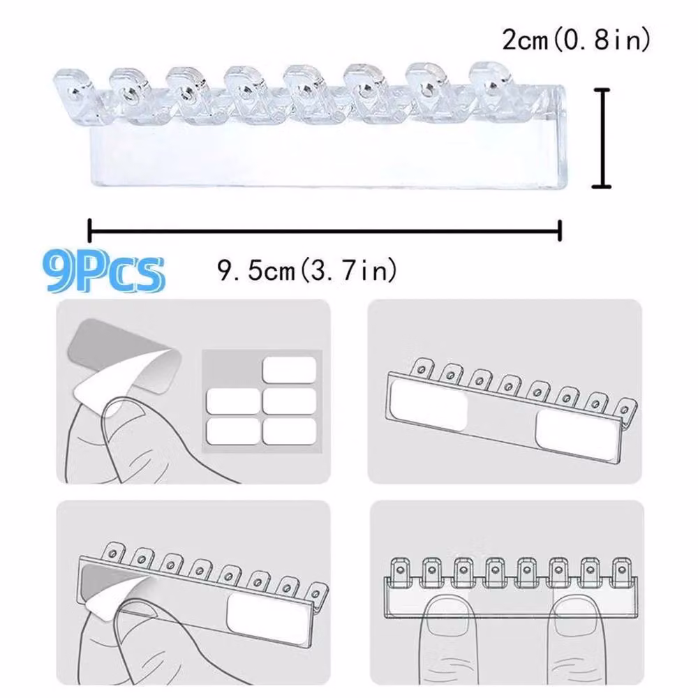 SPETLEK 9-Piece Wall Mounted Jewelry Storage Rack and Necklace Holder in Clear Acrylic – 2