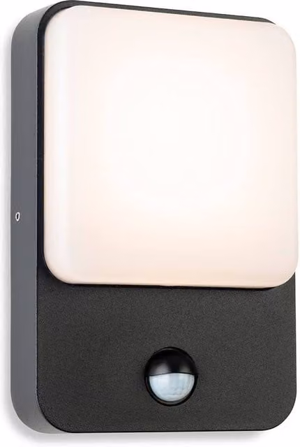 Netlighting Hero LED Wall Light with PIR Motion Sensor and LED Diffuser in Grey, IP54 Rated