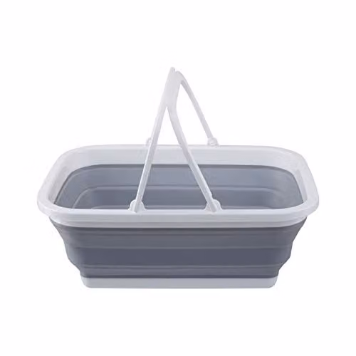 Orsina Collapsible Laundry Basket with Handles in Grey and White – 2