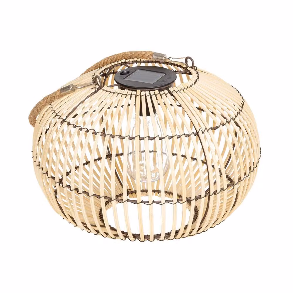 sweeek Outdoor Solar LED Rattan Lamp in Beige, Diameter: 31.5 cm – 2