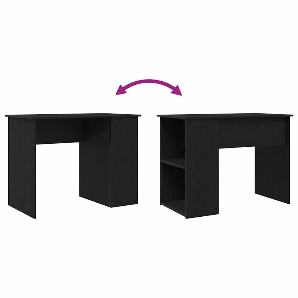 Berkfield Home Modern Black Oak Writing Desk, W/D/H: 100 x 55 x 75 cm – 5
