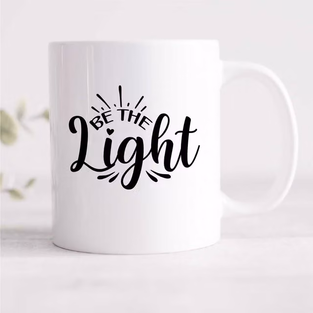 60 SECOND MAKEOVER Be The Light Ceramic Mug in White