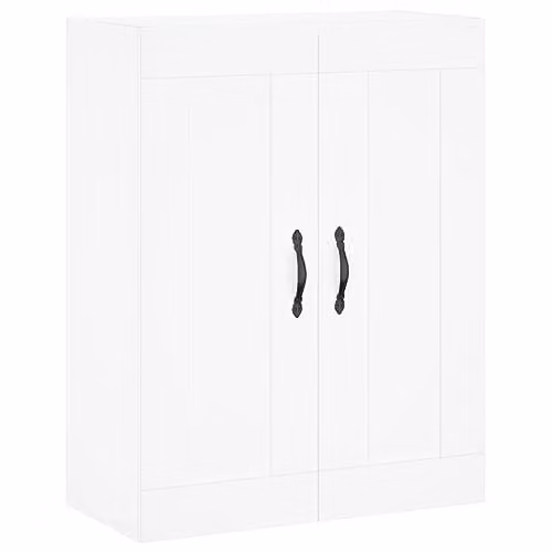 vidaXL Modern Wall Mounted Cabinet in White with Hinged Doors, W/D/H: 69.5 x 34 x 90 cm – 1