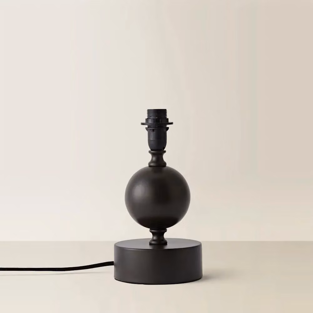 ValueLights Anthony Candlestick Metal Squat Ball Table Lamp Base in Brown – 2