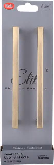 Elite Knobs & Handles Pack of 2 Tewkesbury Bow Cabinet Handles in Brushed Brass, 160mm