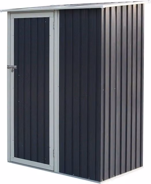 Cheshire Single Door Metal Pent Shed in Dark Grey – 1