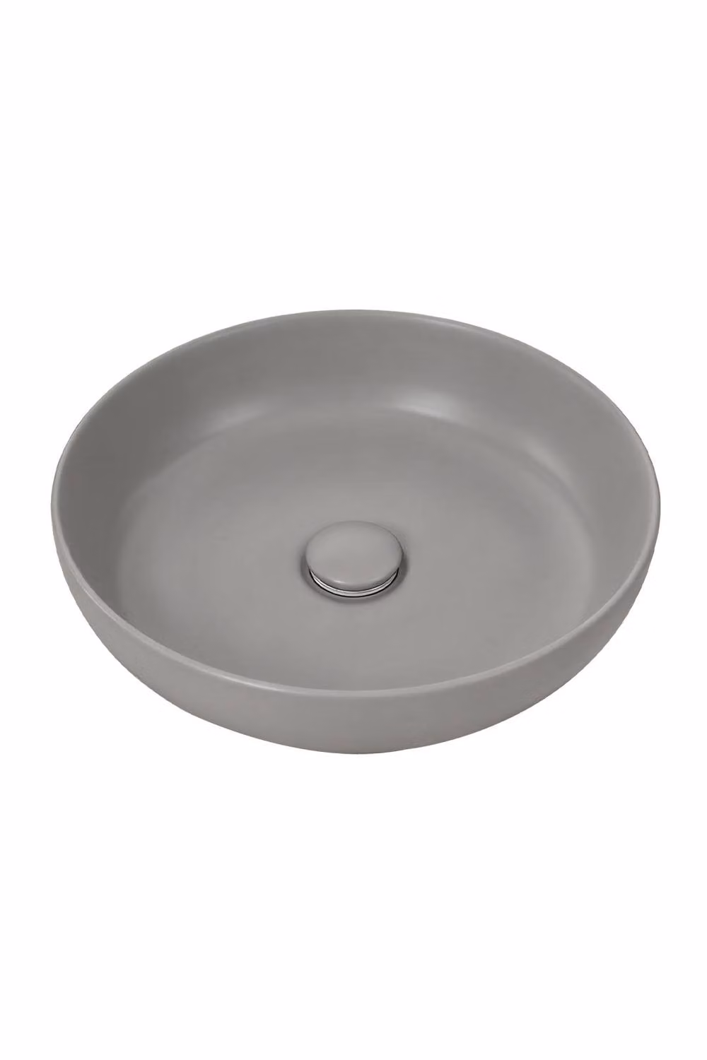 Living and Home Round Ceramic Countertop Vessel Washbasin Sink in Grey, W: 40 cm, D: 40 cm, H: 10 cm – 4