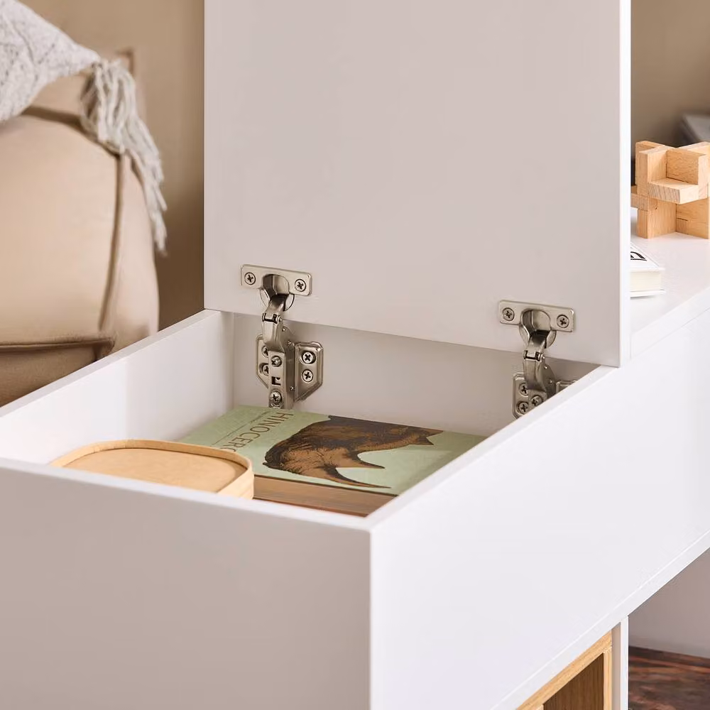 SoBuy Mobile Office Storage Cabinet with Castors and Lock, White, W: 38 cm, D: 38 cm, H: 61 cm – 5