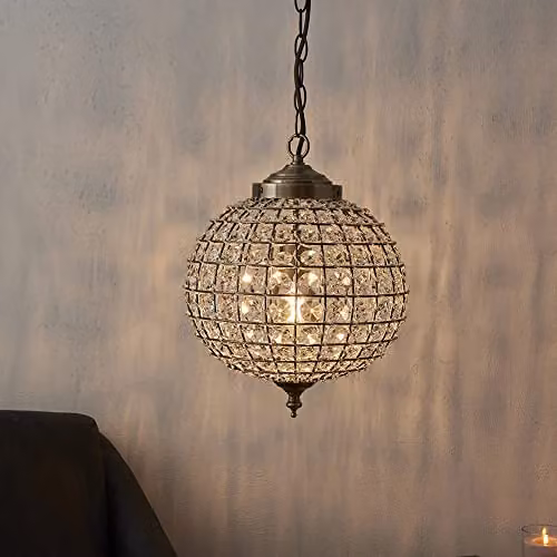Endon Tanaro 1 Light Globe Pendant in Gold/Brass and Transparent Glass – 2
