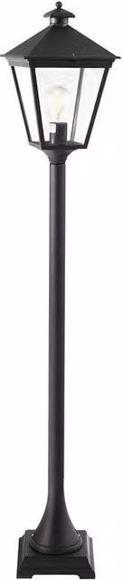 Netlighting Turin Black Outdoor Pillar Lantern with Transparent Glass and E27 Socket – 1