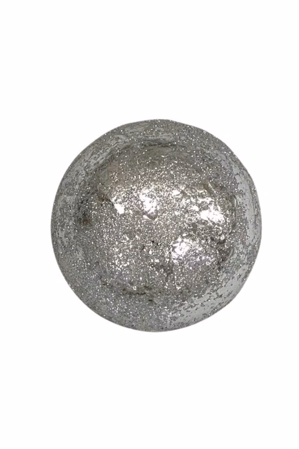 KDMD Silver Metallic Round Christmas Baubles, 2 Pack, Diameter: 13 cm – 2