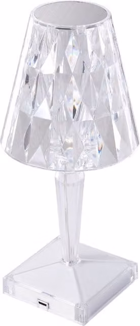 Living Star Crystal RGB LED Table Lamp with Remote Control and Dimmer, Transparent, Height: 25 cm