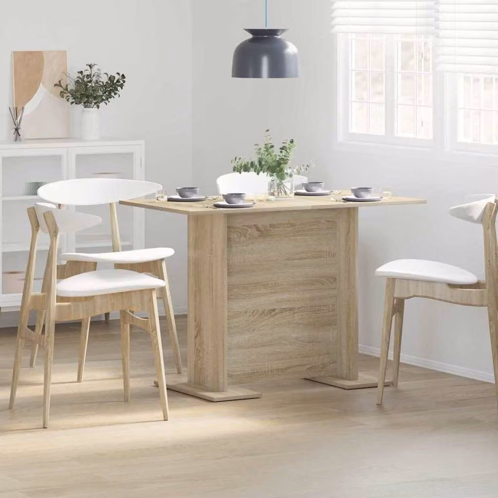 Berkfield Home Sonoma Oak Dining Table in Beige, W/D/H: 110 x 60 x 75 cm – 2