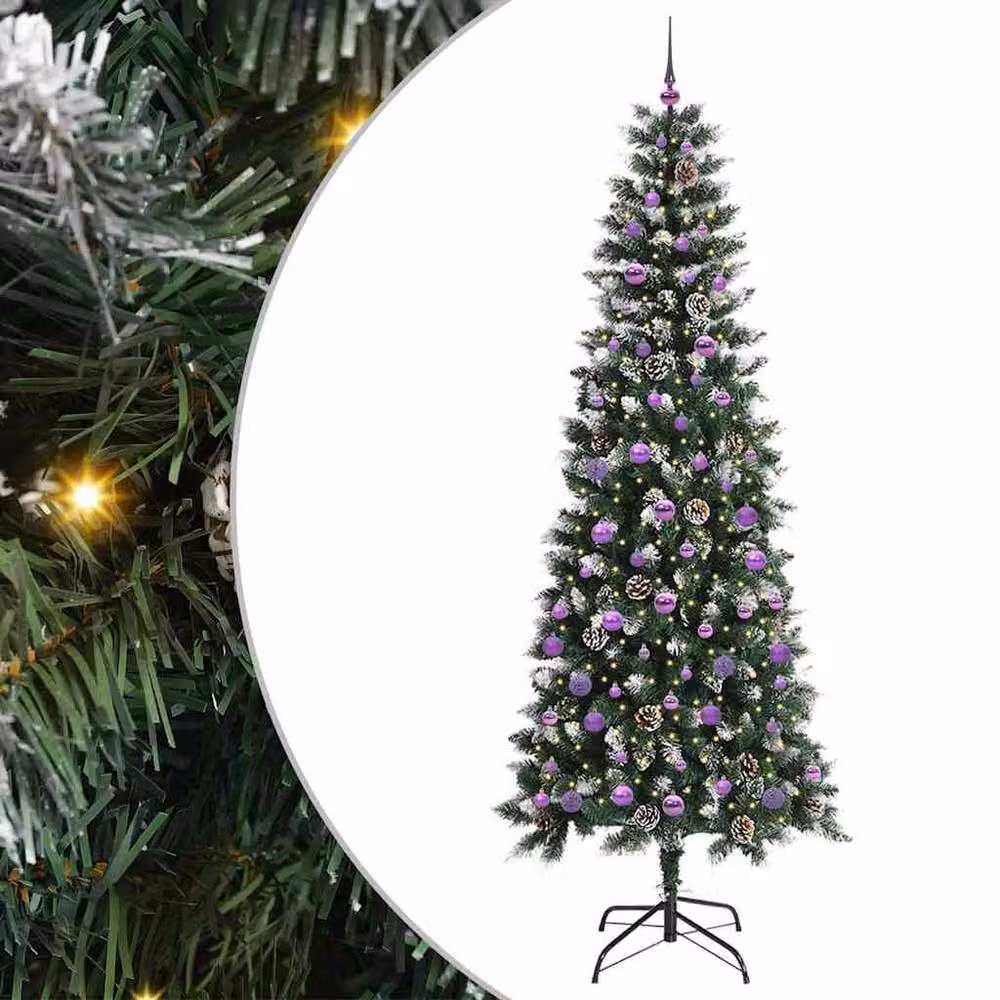Berkfield Home Elegant Artificial Green Christmas Tree with 300 LEDs W/D/H: 96 x 96 x 240 cm – 3
