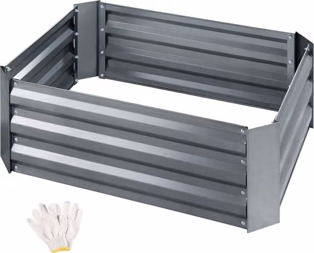 Tectake Valeriana Raised Bed in Grey Galvanised Steel