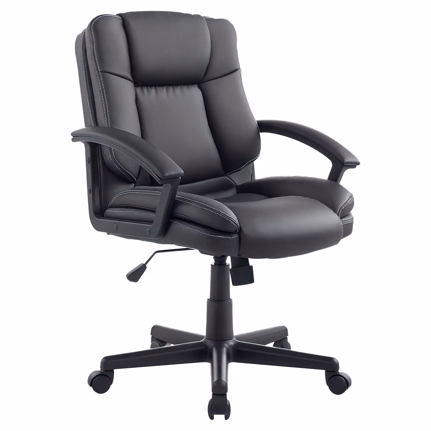 HOMCOM Black PU Leather Swivel Executive Office Chair with Armrests – 2