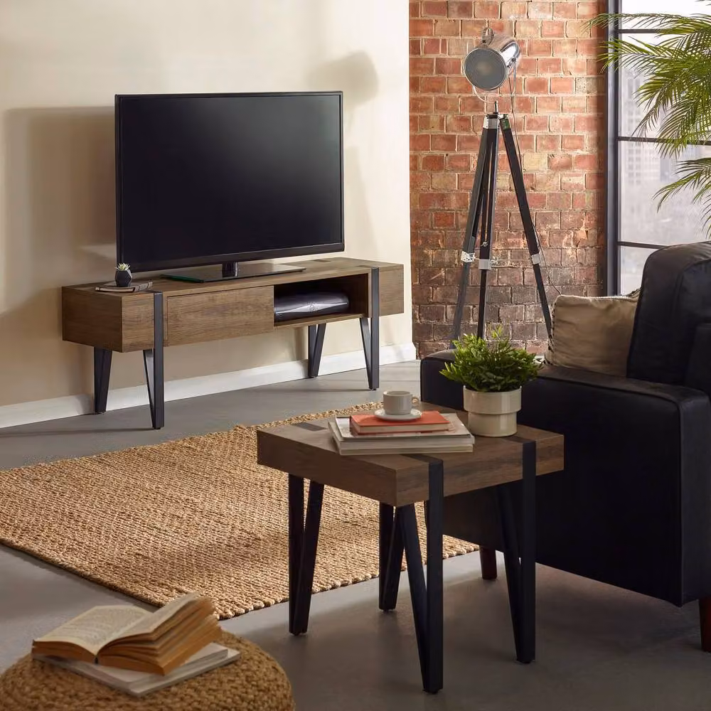 Cheshire Tallis Industrial Square Side Table in Brown and Black, W/D/H: 50 x 50 x 50 cm – 8