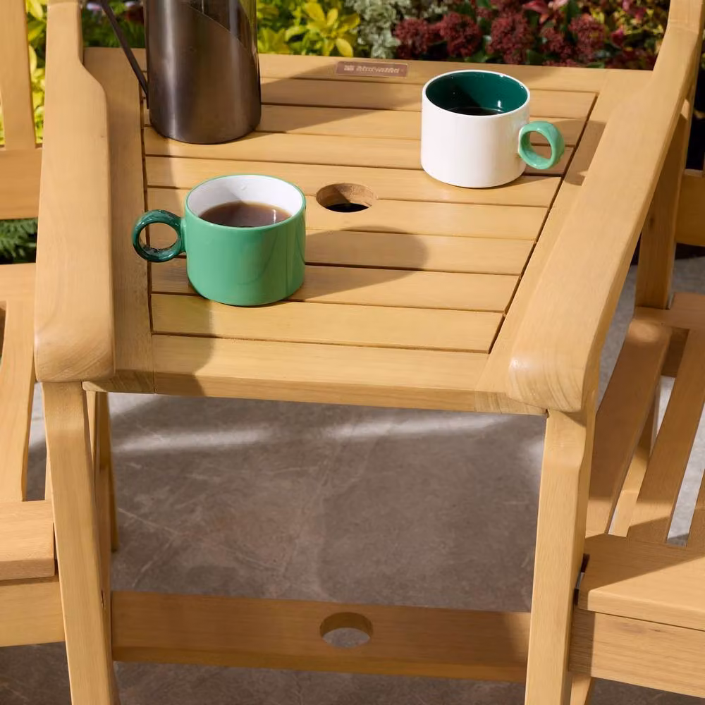 Rowlinsons Farnham Companion Seat in Brown Timber, W: 168 cm, D: 80 cm, H: 87 cm – 2