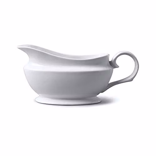WM Bartleet & Sons 1750 Traditional Porcelain Drip-Free Gravy and Sauce Boat, 500ml, White – 1