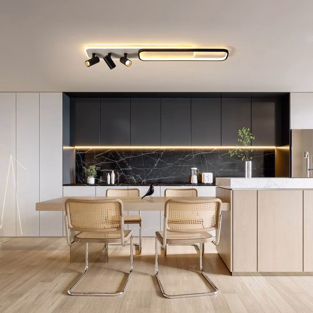 NIVOR Dimmable 3-Light LED Ceiling Track Spotlight Chandelier in Black – 4