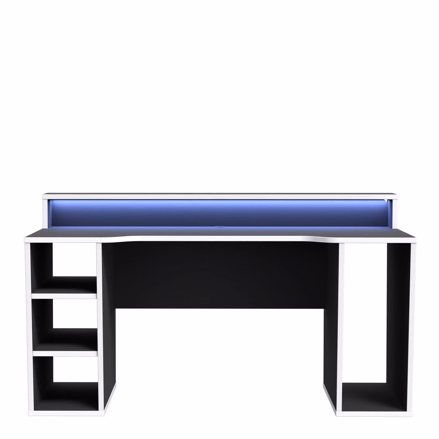 Furniture To Go Loadout Black Gaming Desk with 2 Shelves and Colour Changing LED – 2
