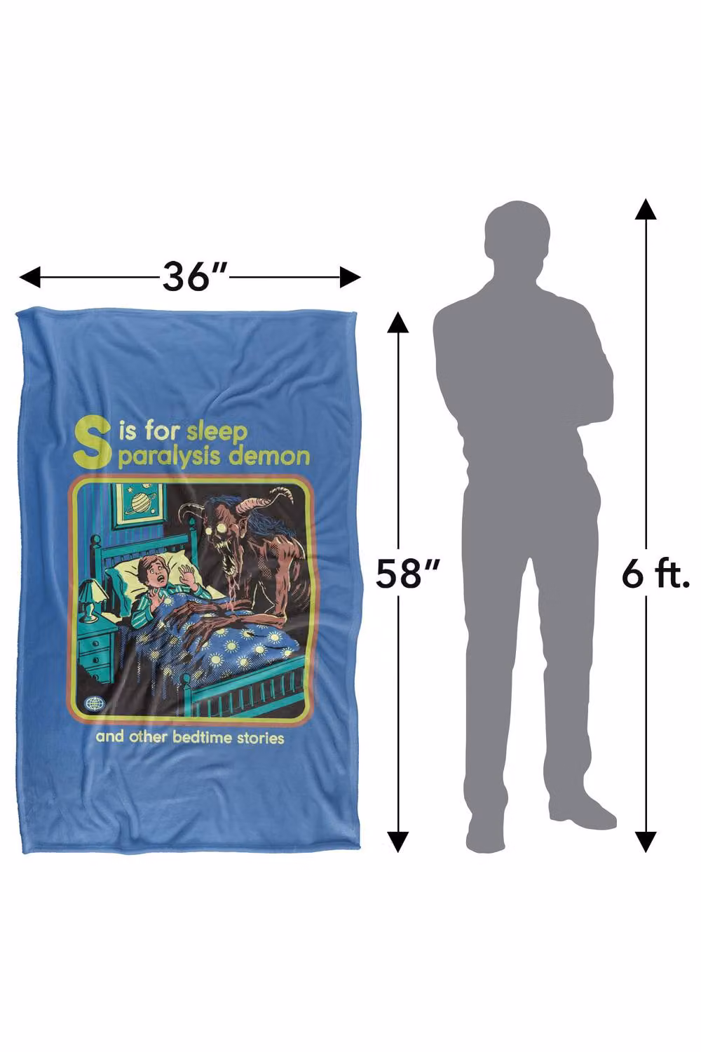 Steven Rhodes Sleep Paralysis Demon Super Soft Fleece Throw Blanket, Multicolour, W/D/H: 91 x 147 cm – 3