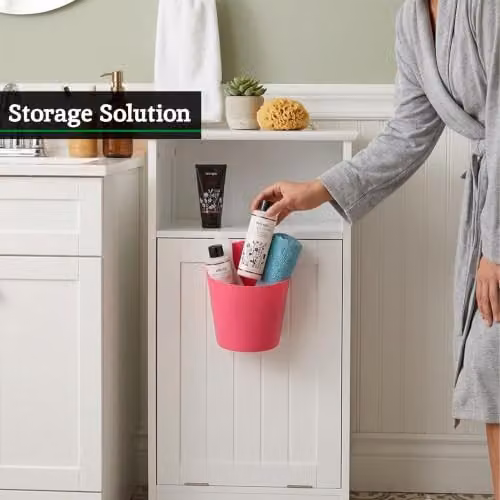 Orsina Pink Plastic Storage Caddy with Handles – 4