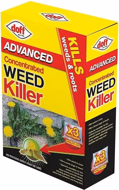 Doff Advanced Concentrated Glyphosate Weed Killer Spray, 3 x 80ml Sachets