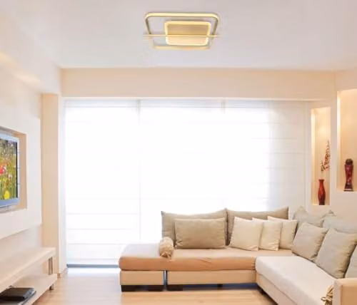 Netlighting Reball Square LED Ceiling Light in Gold/Brass with Warm White 3000K – 2