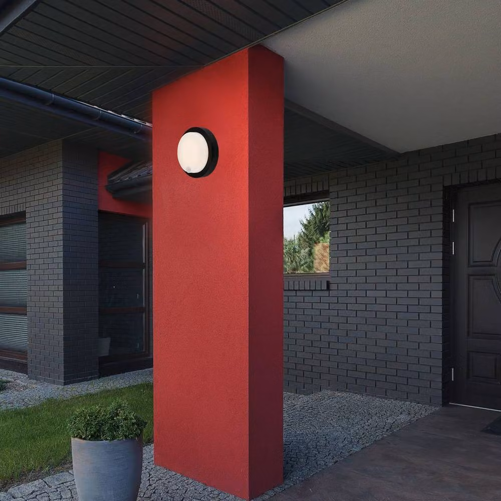 Briloner Black LED Outdoor Wall Light with Motion and Dusk Sensor, Rechargeable Battery, Warm White, D/H: 55 x 17 cm – 3
