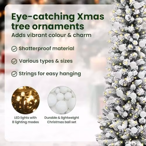 vidaXL Artificial White Christmas Tree, Height: 210 cm – 6