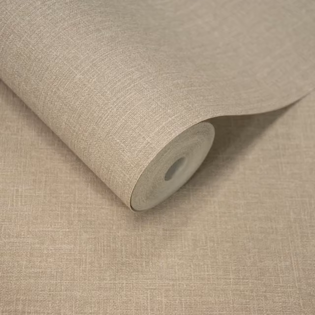 Grandeco Cirrus Plain Scrubbable Wallpaper in Beige