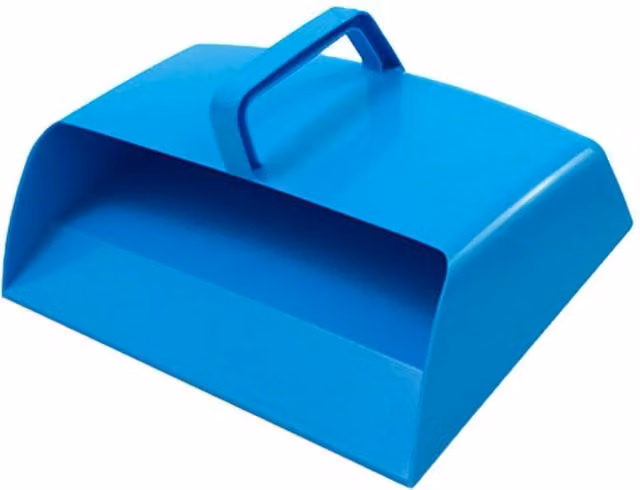Universal Textiles Plastic Hooded Dustpan in Blue, W/D/H: 30.5 x 19.5 x 19.5 cm