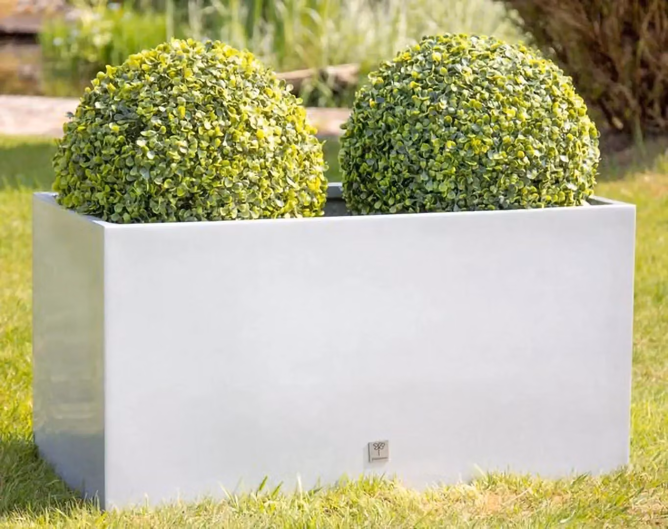 Primrose White Gloss Fibreglass Trough Garden Planter W: 80 cm, D: 24 cm – 3