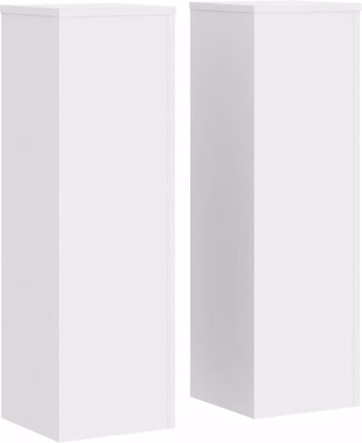 Berkfield Home Set of 2 White Modern Wall Mounted Plant Stands, W/D/H: 25 x 25 x 80 cm