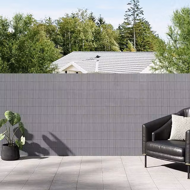 Breeins Semi-Transparent Sun-Blocked Privacy Fence, Grey, W: 300 cm, H: 120 cm
