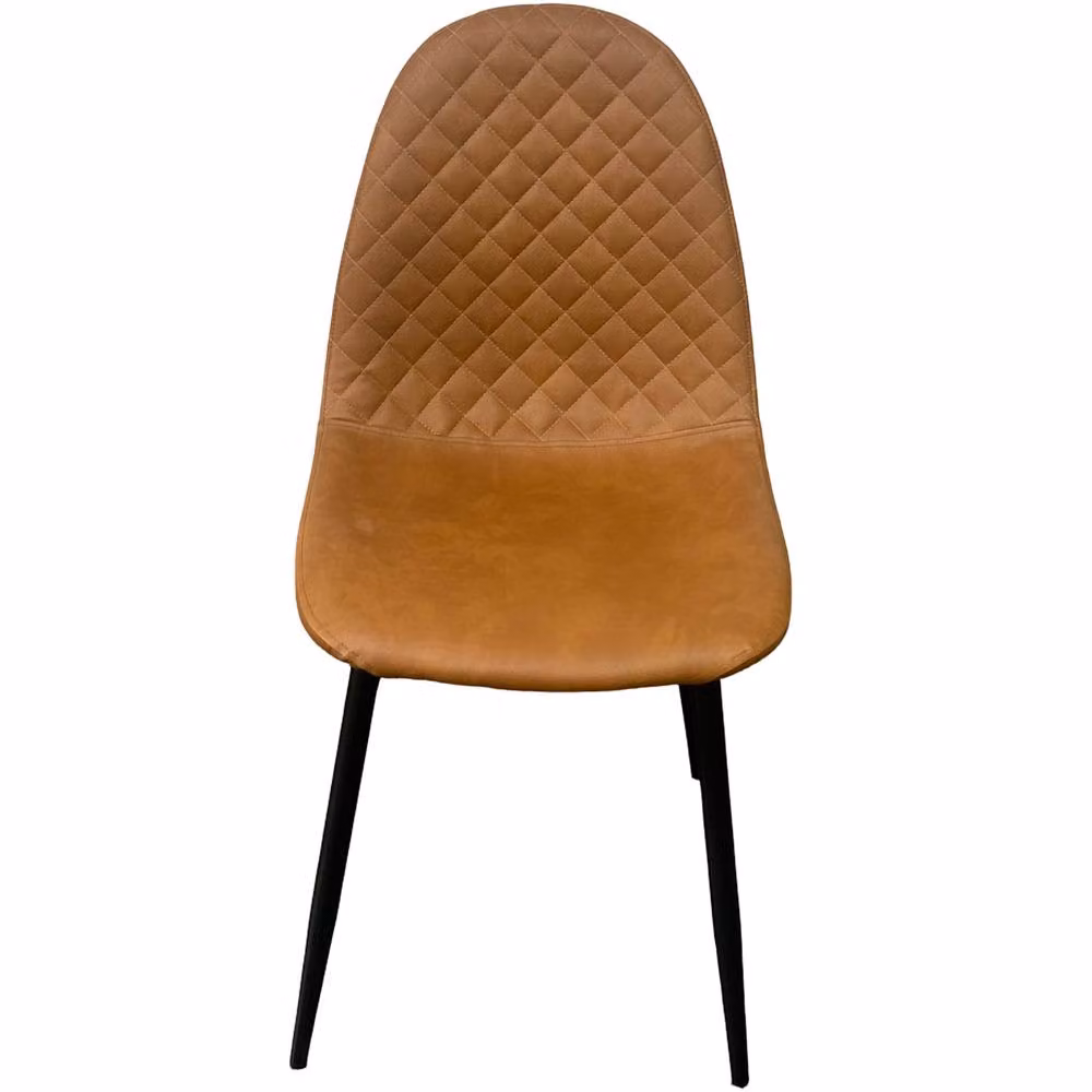 IH Design Corona Set of 4 Dining Chairs in Tan Synthetic Leather with Steel Legs – 2