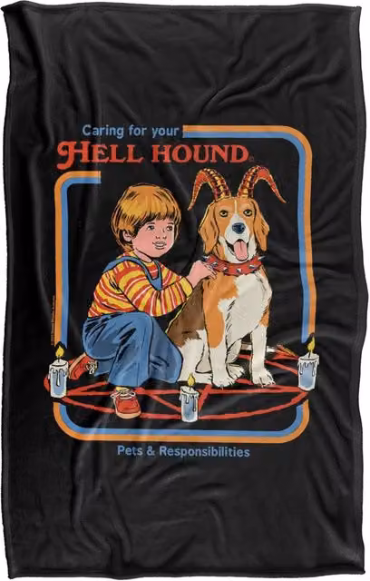 Steven Rhodes Hell Hound Silky Touch Super Soft Fleece Throw Blanket, Multicolour, W/D/H: 152 x 127 cm