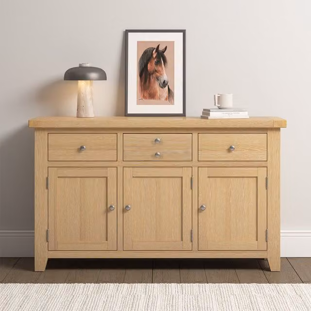Seconique Classic Oak Wood Sideboard in Brown