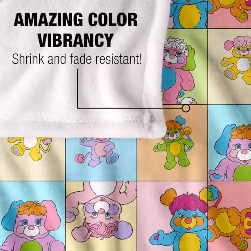 Hasbro Popples Squares Silky Touch Super Soft Fleece Throw Blanket, Multicolour, W: 91 cm, D: 147 cm – 3