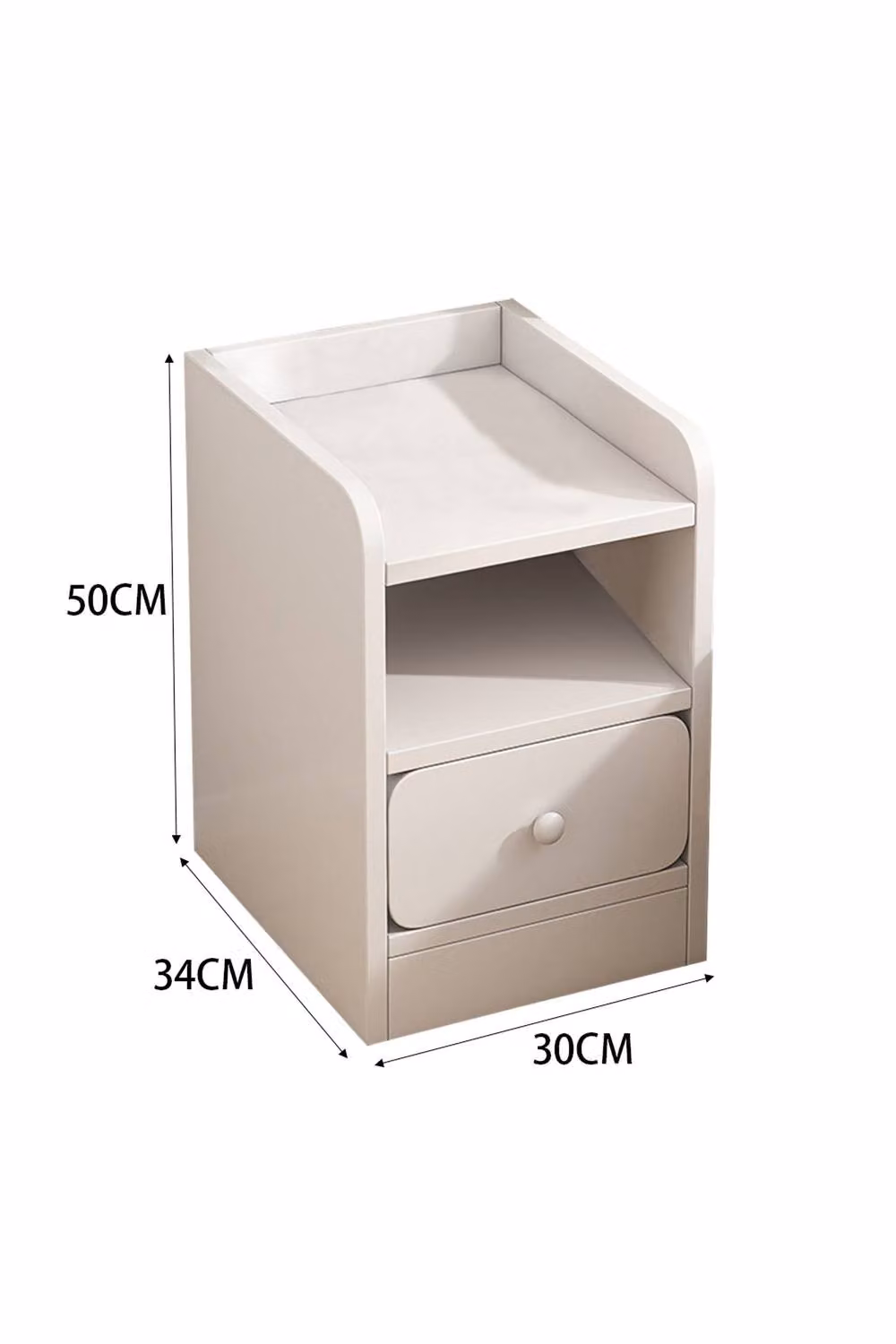 Garden Sanctuary White Wooden Nightstand Bedside Table with Drawer – 2