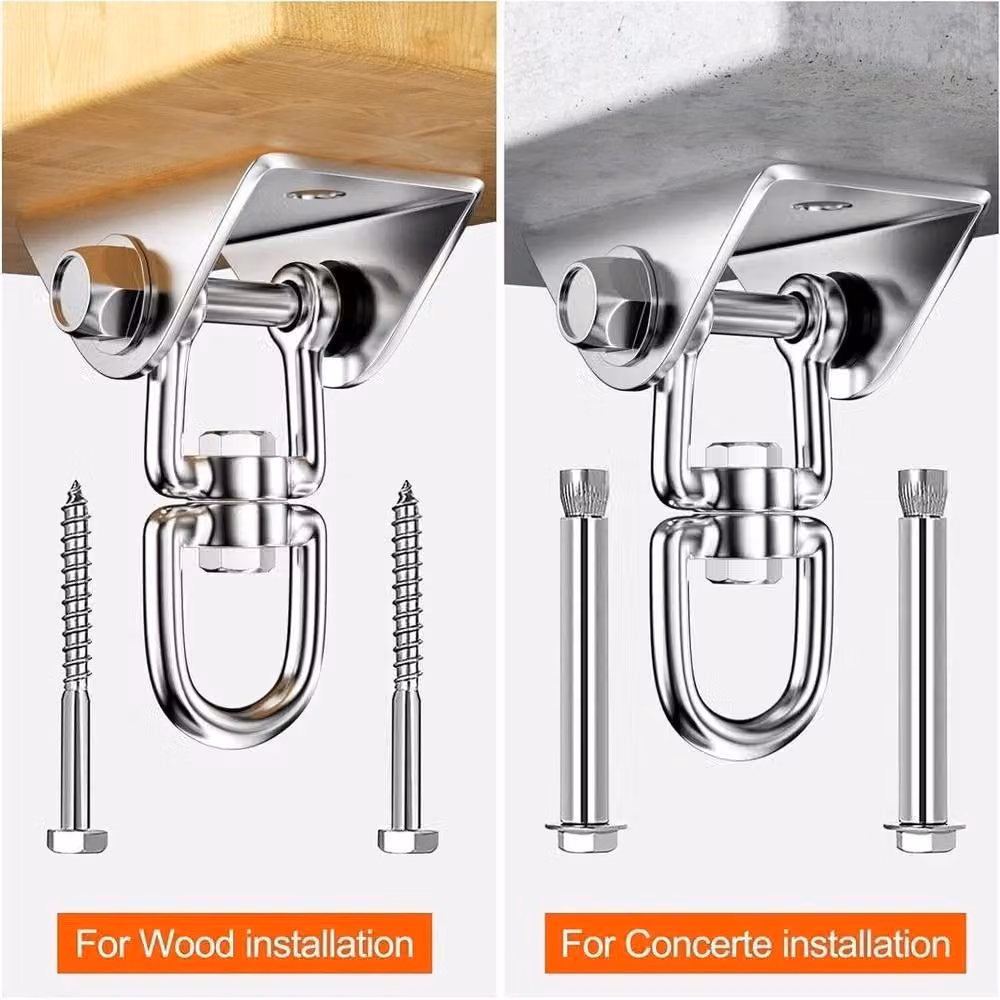 SPETLEK Heavy Duty Stainless Steel Hammock Ceiling Hook in Silver – 4