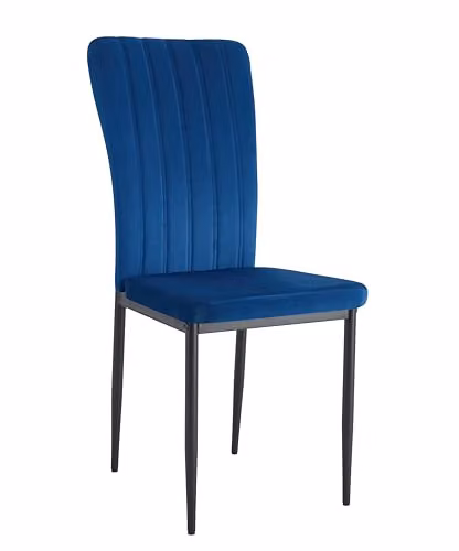 mcc direct Elle Set of 6 Velvet High Back Dining Chairs with Metal Legs in Light Blue – 3