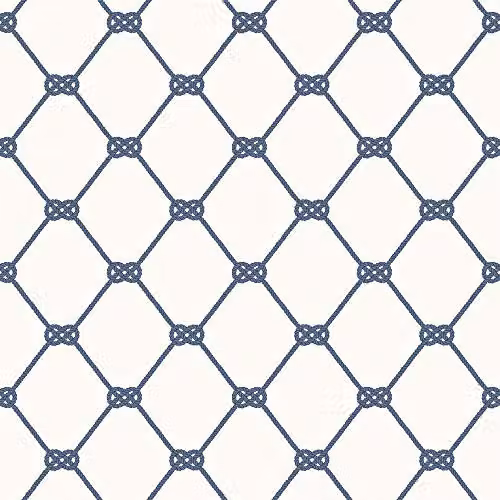 Galerie Deauville 2 Rope Design White and Blue Maritime Geometric Abstract Wallpaper